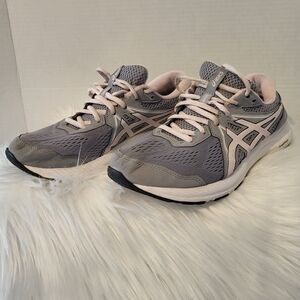 Asics Women's Gray and Pink Running Shoes, Size 9